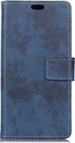 Shop4 - Samsung Galaxy J6 Plus Hoesje - Wallet Case Vintage Donker Blauw