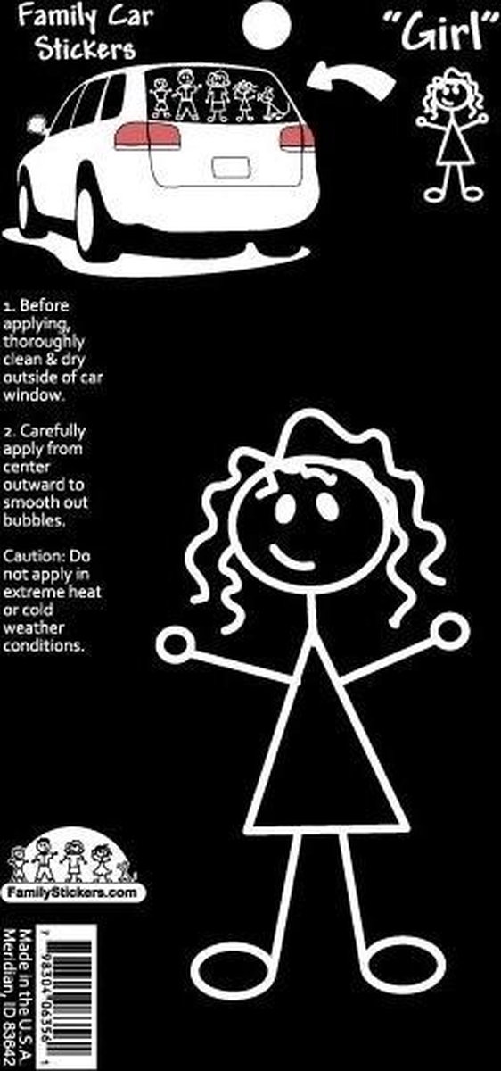 Meisje - autosticker - wit - 10,5 cm