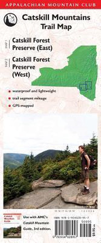 Catskill Mountains Trail Map Appalachian - 350x840