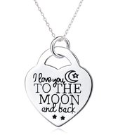 Fate Jewellery FJ482 – I Love you to the Moon and back – 925 Zilver – Hartje – 45cm + 5cm
