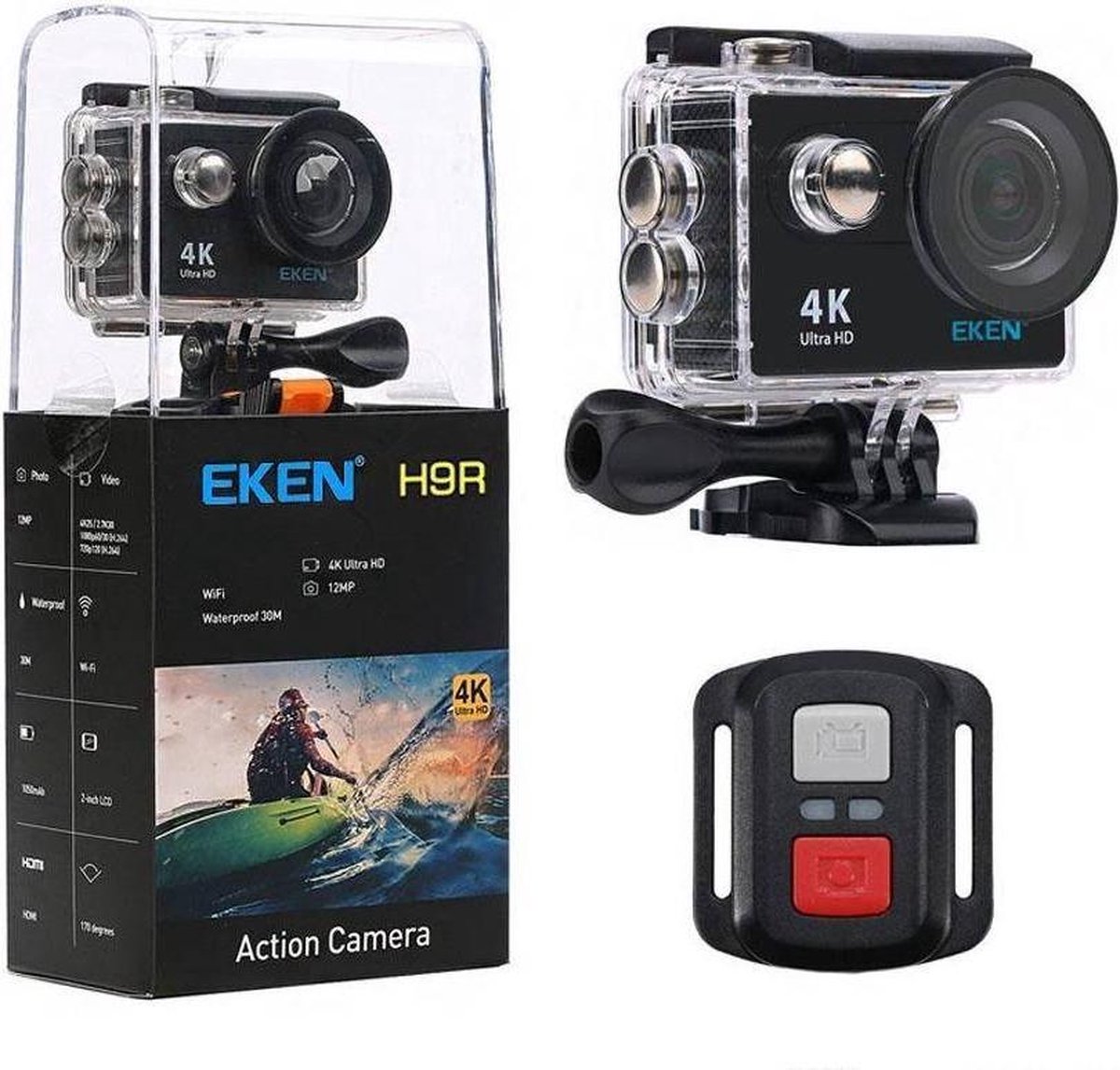 Bol Com Eken Action Camera H9r 4k Ultrahd Met Extra Batterij 23 Accessoires