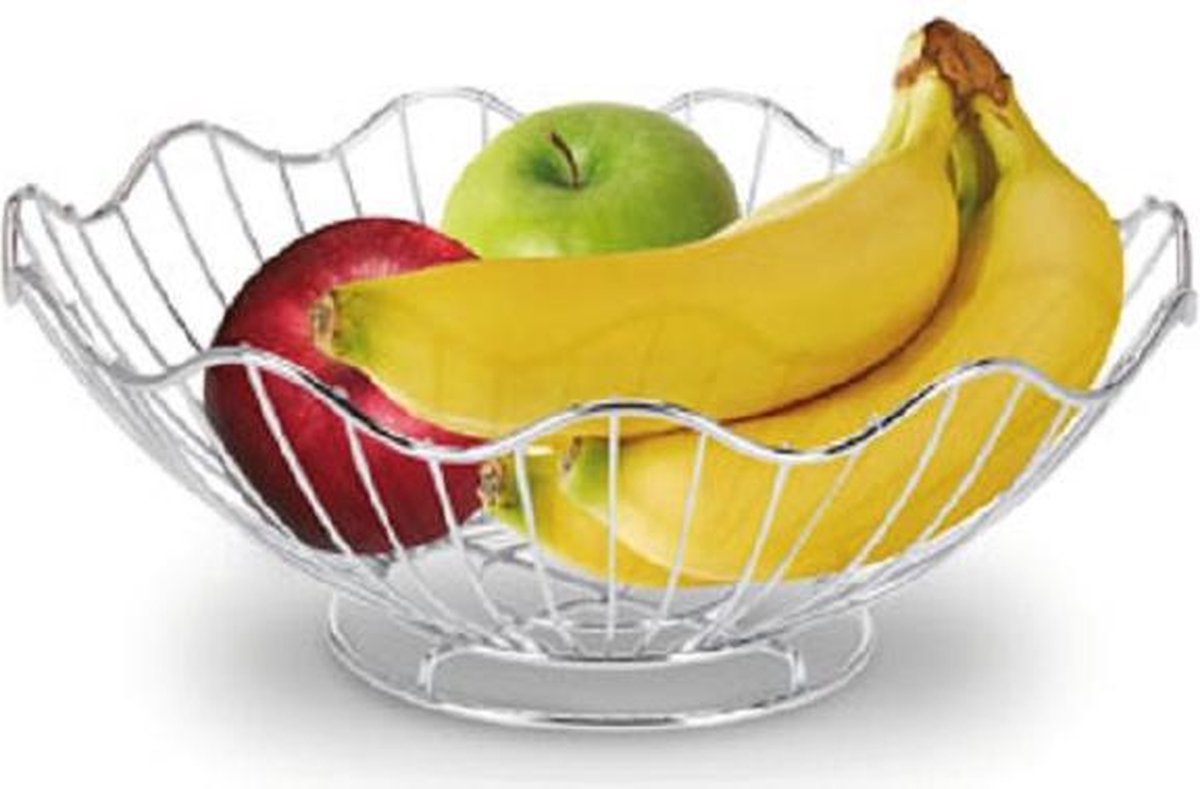 Fruitmand chroom golvend