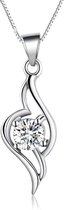 Fate Jewellery ketting FJ471 - Silver Angel - 925 Zilver met Zirkonia kristal - 40cm