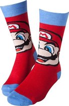 Nintendo - Mario Crew Socks, Red with Blue - Maat 43/46