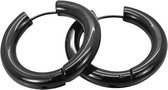 Amanto Oorbellen Dav Black - 316L Staal - 5mm - ∅30mm