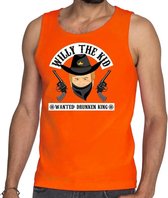Oranje fun tanktop / mouwloos shirt Willy the Kid voor heren -  Koningsdag kleding S