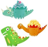 12 stuks cupcake omslagen dinosaurussen