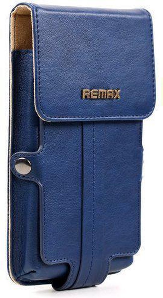 Remax Pedestrian Series Leren Tasje Blauw, binnenmaat: 128 x 63 x 10 mm