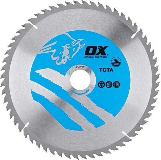 OX Alu/Plastic/Laminaat Circelzaagblad 216/30mm, 60 Tanden TCG