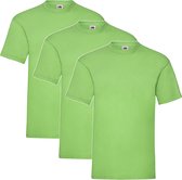 3 Pack Shirts Fruit of the Loom Ronde Hals Lime Green Maat XL Valueweight