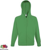 Fruit of the Loom hoodie vest met rits lichtgewicht Maat M Kleur Kelly Green