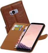 Zakelijke Book Case Telefoonhoesje Geschikt voor de Samsung Galaxy S8 Plus - Portemonnee Hoesje - Pasjeshouder Wallet Case - Bruin