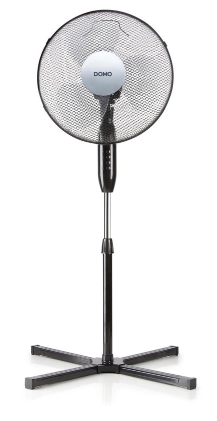 Statiefventilator DOMO DO8140 40 cm grill verstelbaar 120 cm hoogte 3 snelheden oscillatie zwart