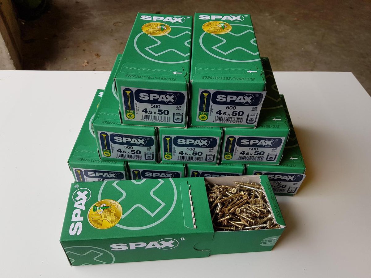 Bol Spax TORX Schroeven T20 4 5 X 50 500 Stuks Spaanplaatschroeven bol-spax-torx-schroeven-t20-4-5-x-50-500-stuks-spaanplaatschroeven