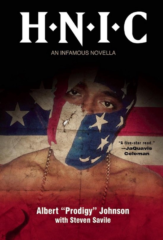 Boekomslag van H.N.I.C. met een masker met de Amerikaanse vlag.