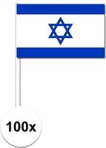 100x drapeaux israéliens agitant 12 x 24 cm