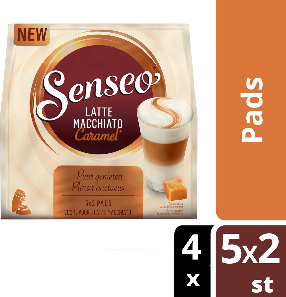 SENSEO Latte Macchiato Caramel - 4 x 10 pads - voor 5 kopjes koffie - voor  in je... | bol