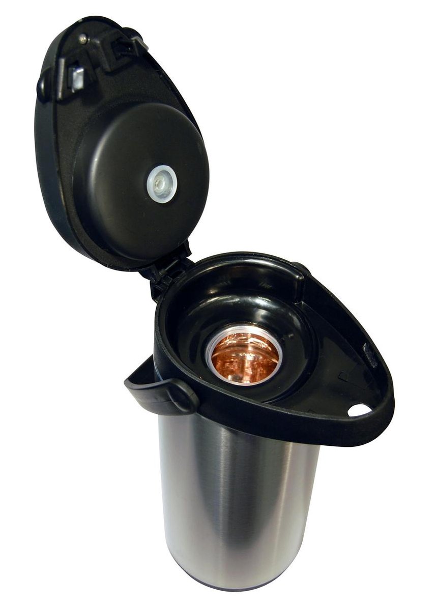 Koffiekan/koffiekan met pomp bruin/grijs 1,9 liter