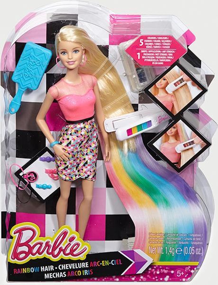 Lol Vliegveld mat Barbie Regenbooghaar - Barbiepop | bol.com