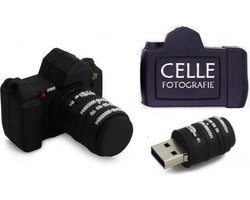 Fototoestel usb stick bedrukken met naam, tekst of logo
