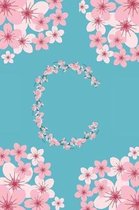 C Monogram Letter C Cherry Blossoms Journal Notebook