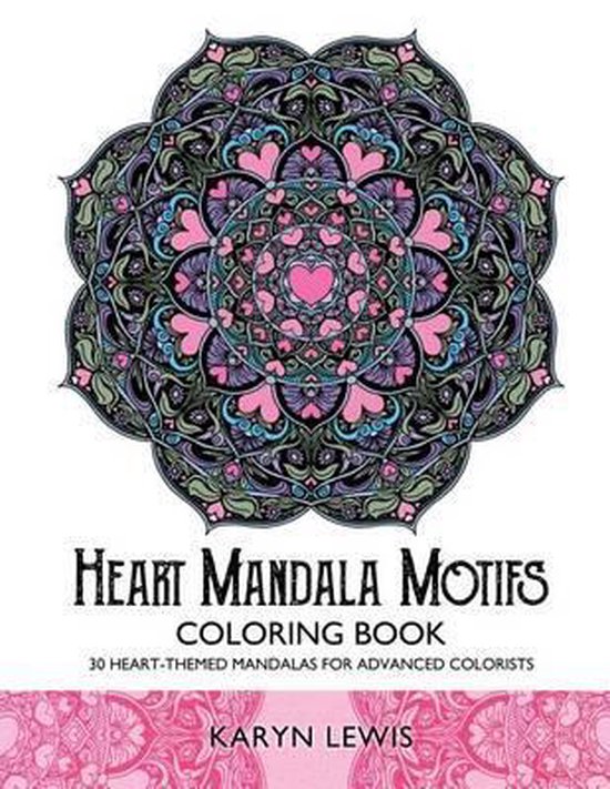 Heart Mandala Motifs Coloring Book - cover
