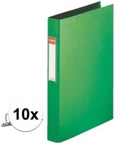 10x Ringband mappen/ordners 2 gaats A4 groen - Documenten/papieren opbergen/bewaren - Kantoorartikelen