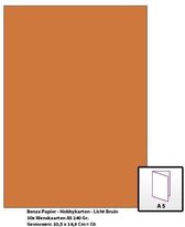 Benza Papier - Gekleurd Printpapier Hobbykarton 240 Gr. (Gram) A5 - Lichtbruin - 30 Stuks (Wenskaarten)