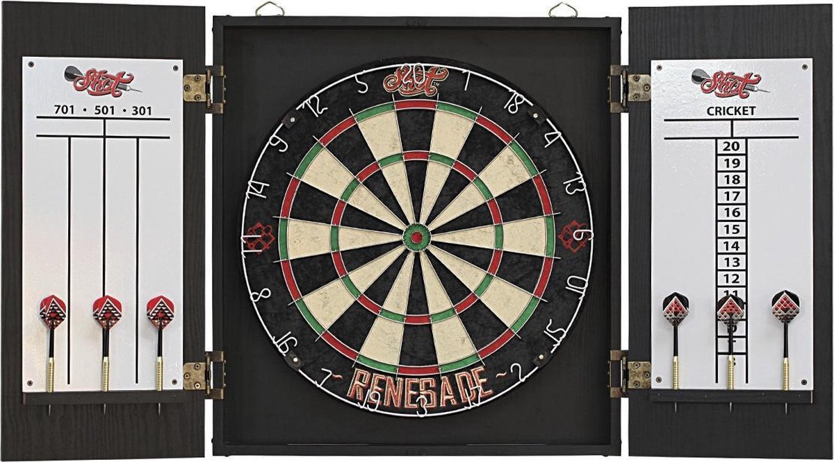 Shot Renegade Dartboard Cabinet Set