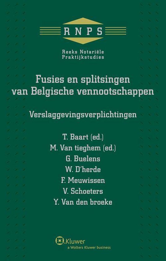 Fusies en splitsingen van Belgische vennootschappen. Verslag ... - cover