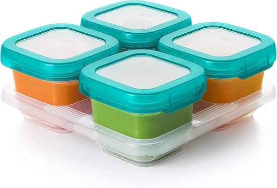 OXO tot Babyvoeding Diepvriesbakjes - Bewaarbakjes met deksel -4x180 ml- Teal van OXO — afbeelding 3