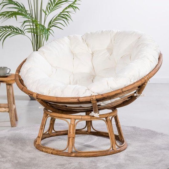 Lounge stoel naturel - gebroken wit - Superzacht Ecru | bol.com