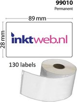 FLWR Labelrol / 99010 / 130 labels / 10 Rollen / Wit - Geschikt voor Dymo