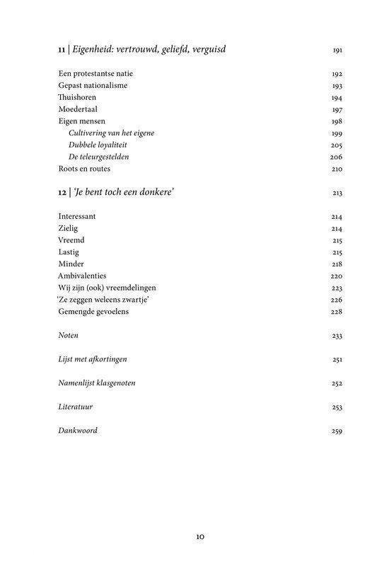 Pagina met inhoudsopgave van het boek 'Gemengde gevoelens'.