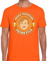 Oranje vereniging Prins Pils t-shirt oranje heren -  Koningsdag kleding M