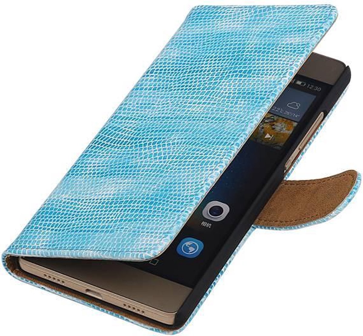 Huawei P8 Lite Booktype Wallet Hoesje Mini Slang Blauw - Cover Case Hoes