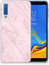 TPU siliconen Hoesje Geschikt voor Samsung Galaxy A7 (2018) Marble Pink