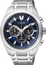 Citizen Super Titanium Chrono - Horloge - Titanium - 43 mm - Zilverkleurig / Blauw - Solar uurwerk