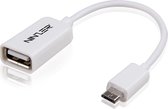 USB Micro B naar USB A Kabel - USB OTG | Wit