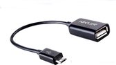 Ninzer USB Micro B Male naar USB A Female Kabel adapter - USB OTG | Zwart