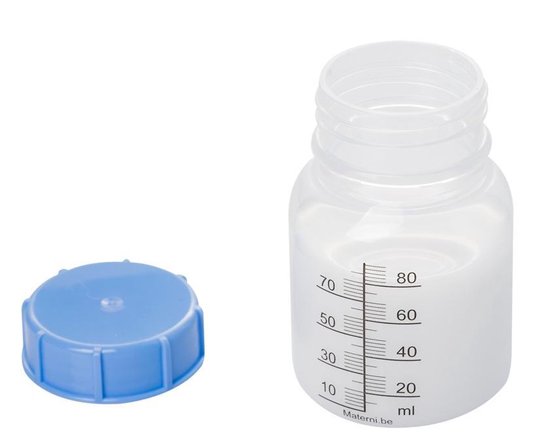 100x Materni Moedermelkflesje 80 ml met dop tbv borstvoeding — afbeelding 2