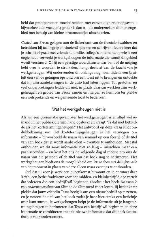 De winst van het werkgeheugen