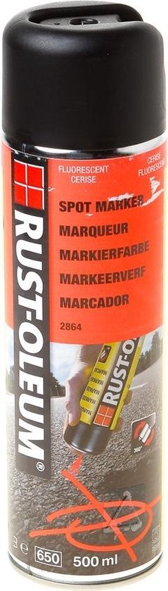 Rust-Oleum Spuitverf markeerspray 2864 500ml  fluorescerend rood