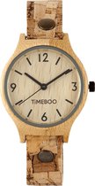 Dames horloge bamboe hout I VEGAN  single blok kurken band I TiMEBOO ®