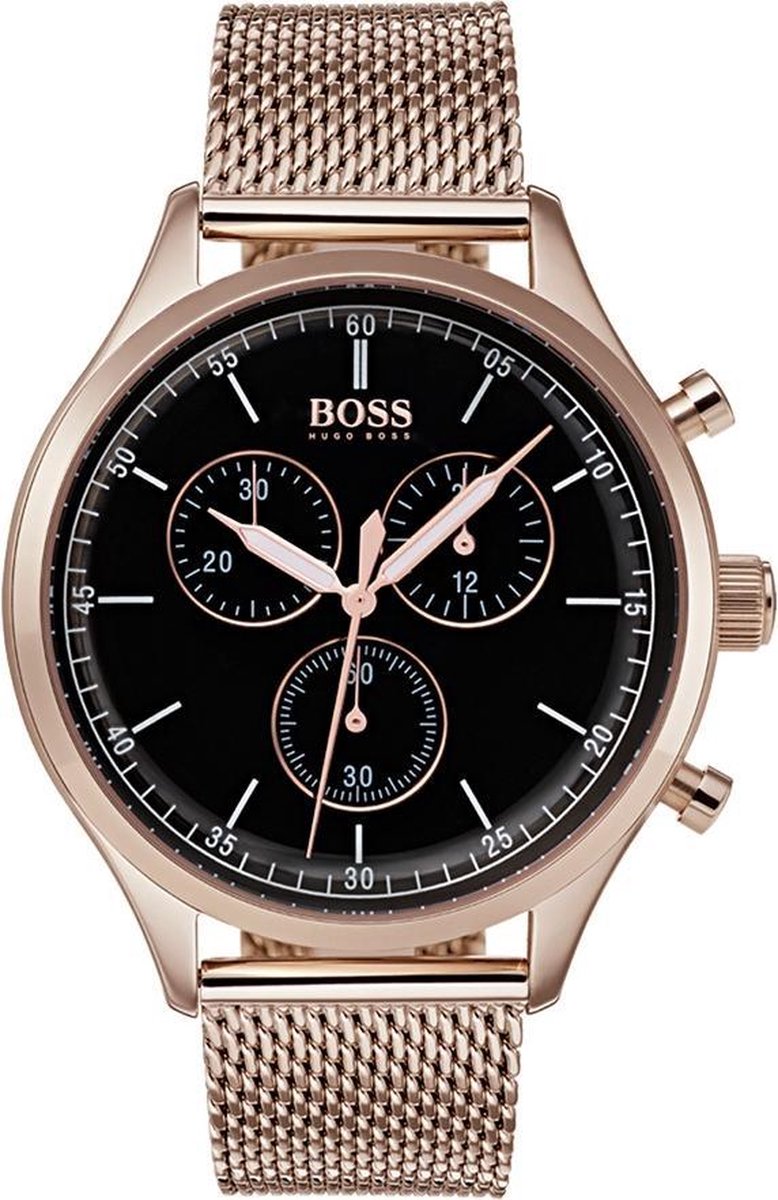 Hugo Boss HB1513548 Companion Horloge - Staal roségoudverguld - Rosékleurig - Ø42 mm