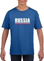 Blauw Rusland supporter t-shirt voor kinderen M (134-140)