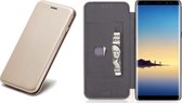 Samsung Galaxy Note 8 - Lederen Wallet Hoesje Goud met Siliconen Houder - Portemonee Hoesje - Book Case - Flip Cover - Klap - 360 beschermend Telefoonhoesje