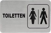 Tekstplaatje / pictogram, zelfklevend, 11x6cm, toiletten