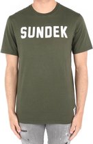 Sundek Shirt - Maat L  - Mannen - groen/wit