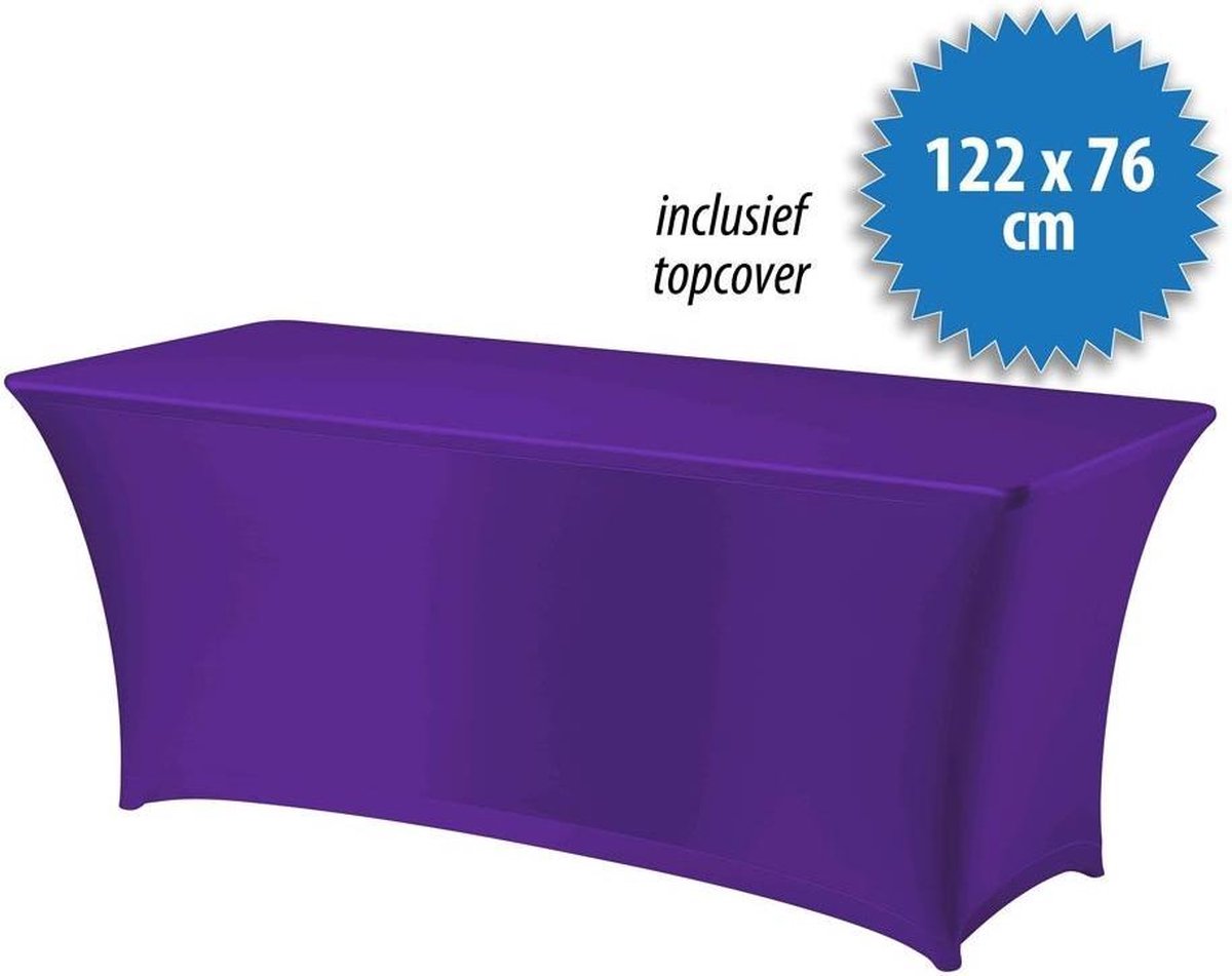 Cover Up Tafelrok Stretch - 122x76cm - Incl. Topcover - Lila